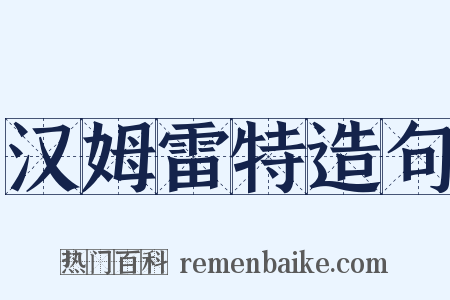 汉姆雷特造句是什么意思的图片